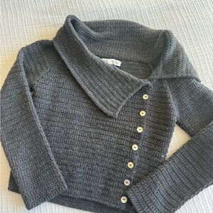 Gray Cropped Women's Sweater